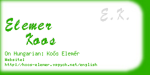 elemer koos business card